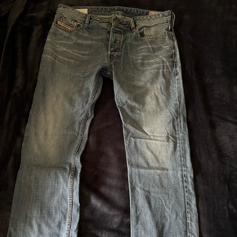 Deisel Blue Denim Jeans, button fly, 34x32